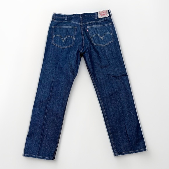 Levi's 505 Regular Fit Dark Wash Men's Jeans Size 38x30 - Picture 2 of 5